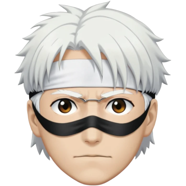 Satoru Gojo with white hair and blindfold from Jujutsu Kaisen emoji