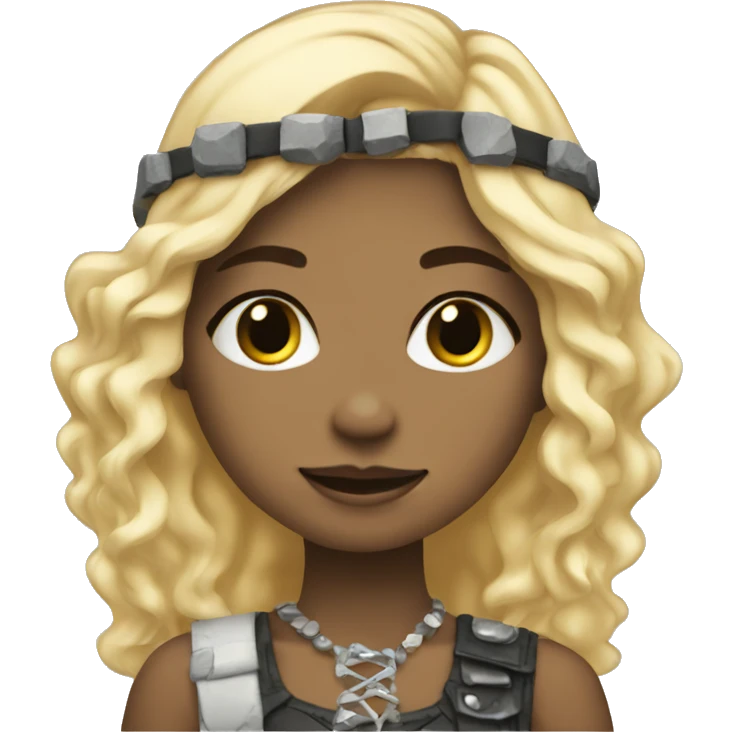 Cute rock girl with blond hair with rock accessories  emoji