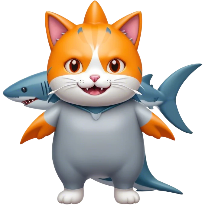 cat wearing shark costume  emoji