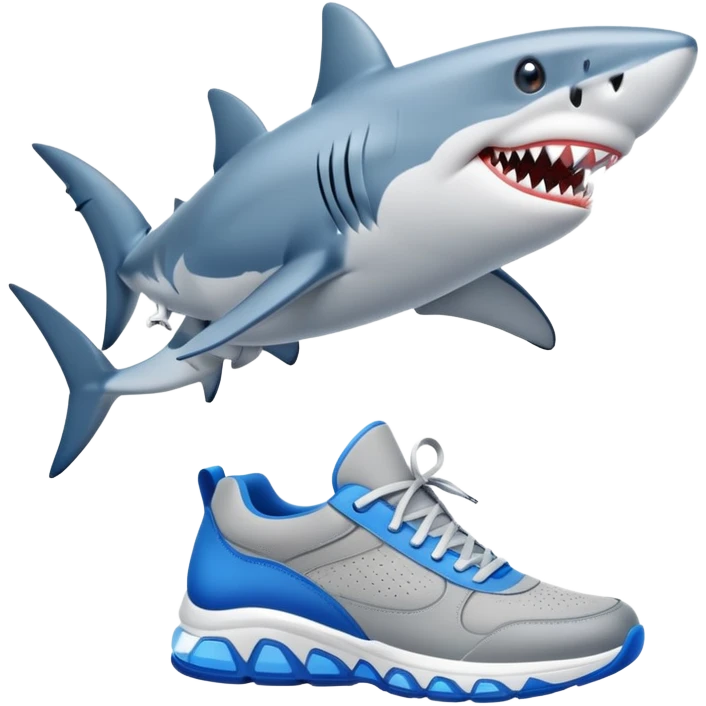 Shark wearing blue shoes emoji