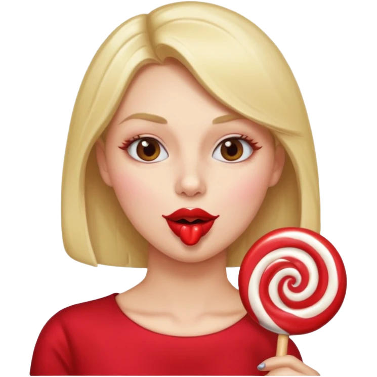 woman sucking a lollipop, playful and cute emoji