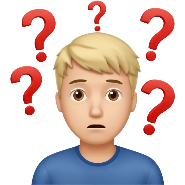 confused guy meme with question marks emoji