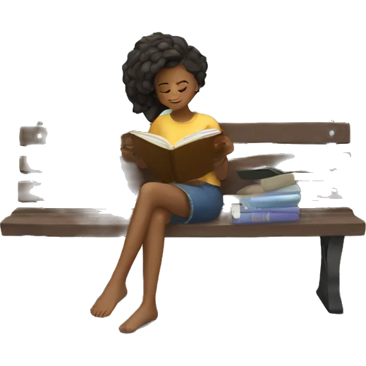 girl reading on bench by window cozy  emoji