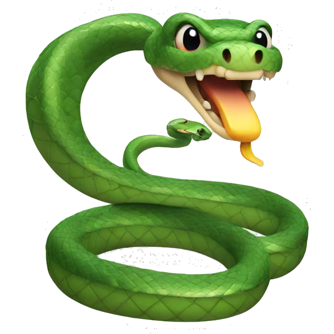 Snake with a bow holding food emoji