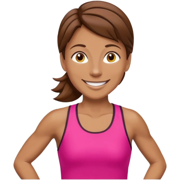 middle-aged female runner brown hair emoji