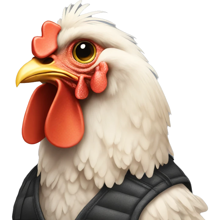 chicken wearing a vest  emoji