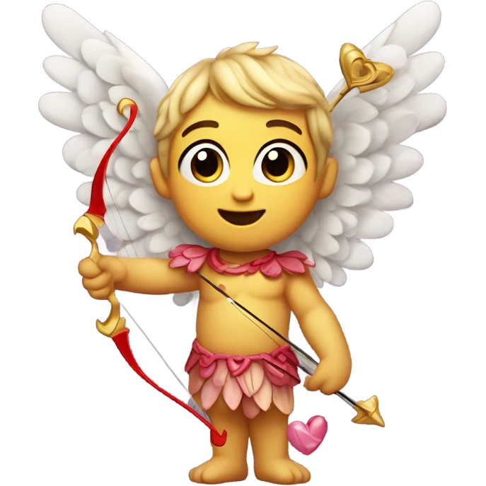 Realistic Cupid holding his heart bow emoji