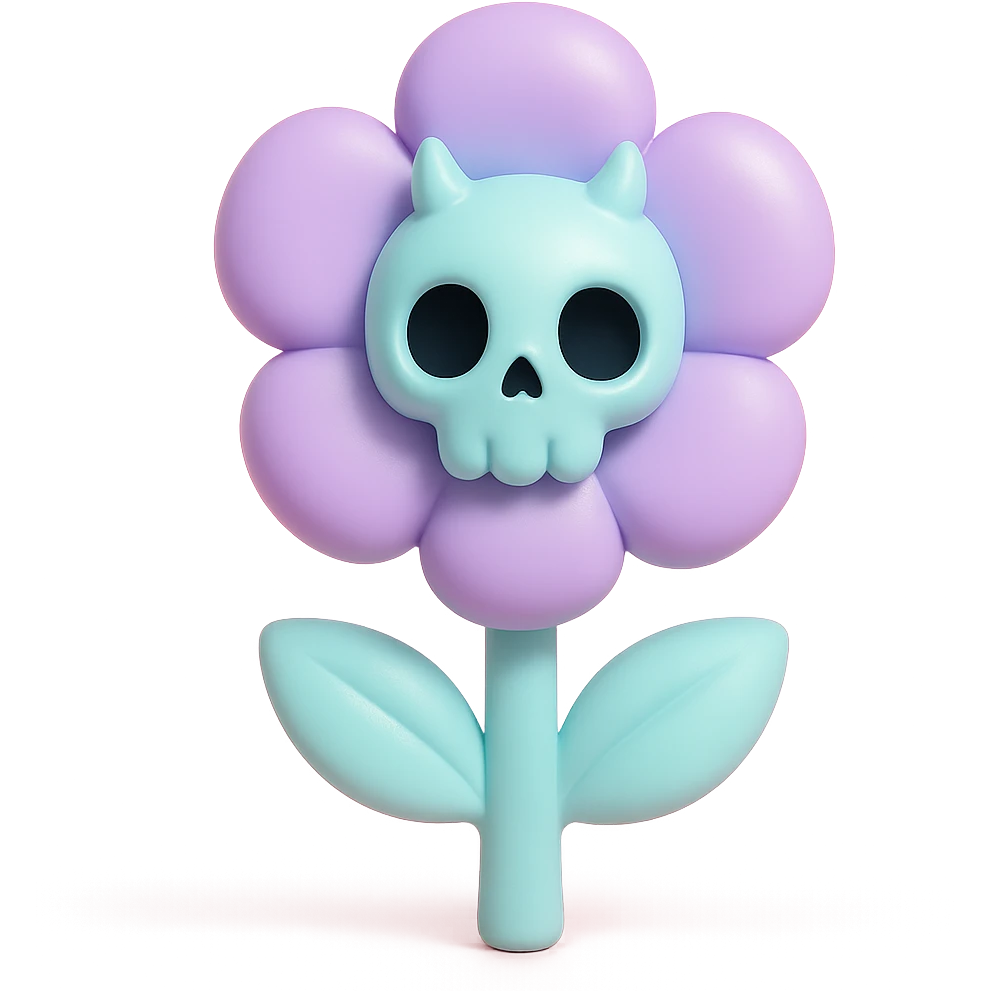 gothic flower, vinyl figure style emoji