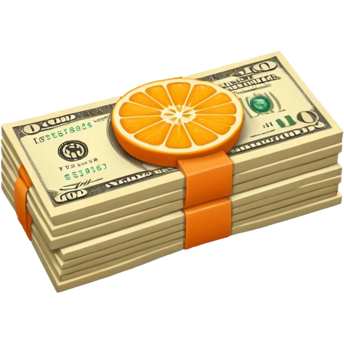 orange single money paper emoji