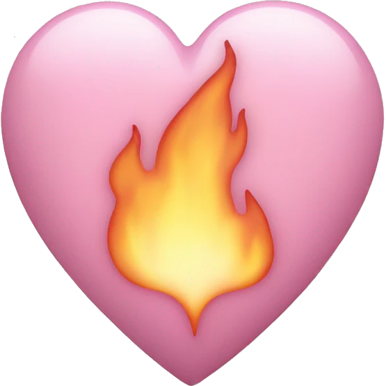 Pastel pink heart in flames emoji