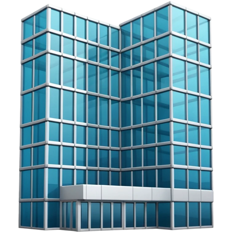 modern building with technological emoji
