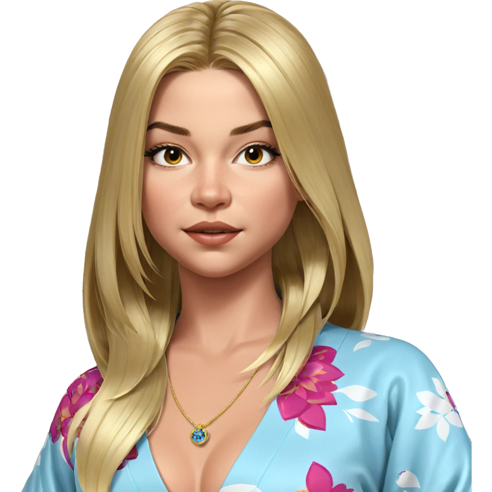 blonde girl in elegant kimono emoji