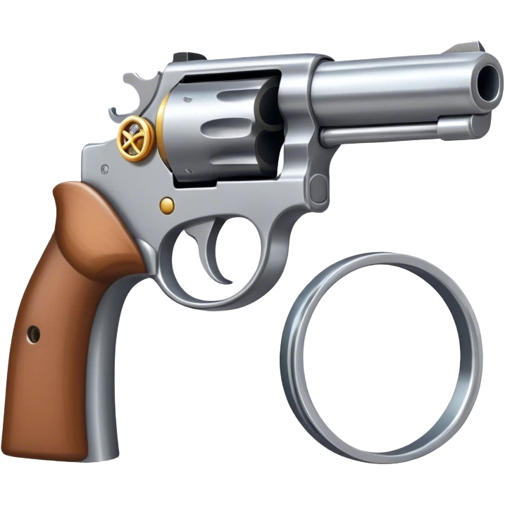 Pistol with a wedding ring emoji