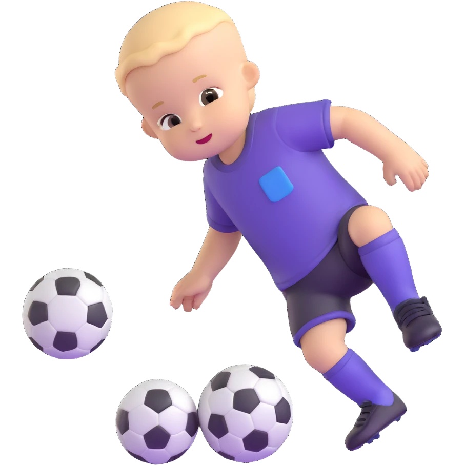 Baby playing soccer emoji