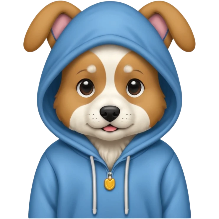 Doggie wearing a hoodie  emoji