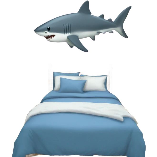 Bedroom with a shark  emoji