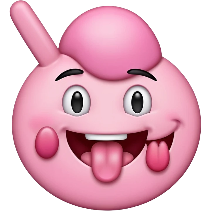 Emoji with tongue out and peace sign in between tongue  emoji