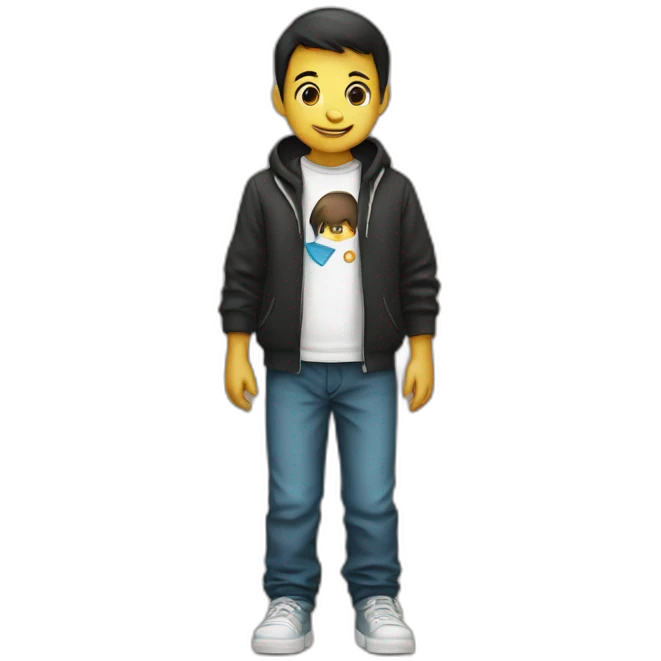 boy with linux shirt emoji