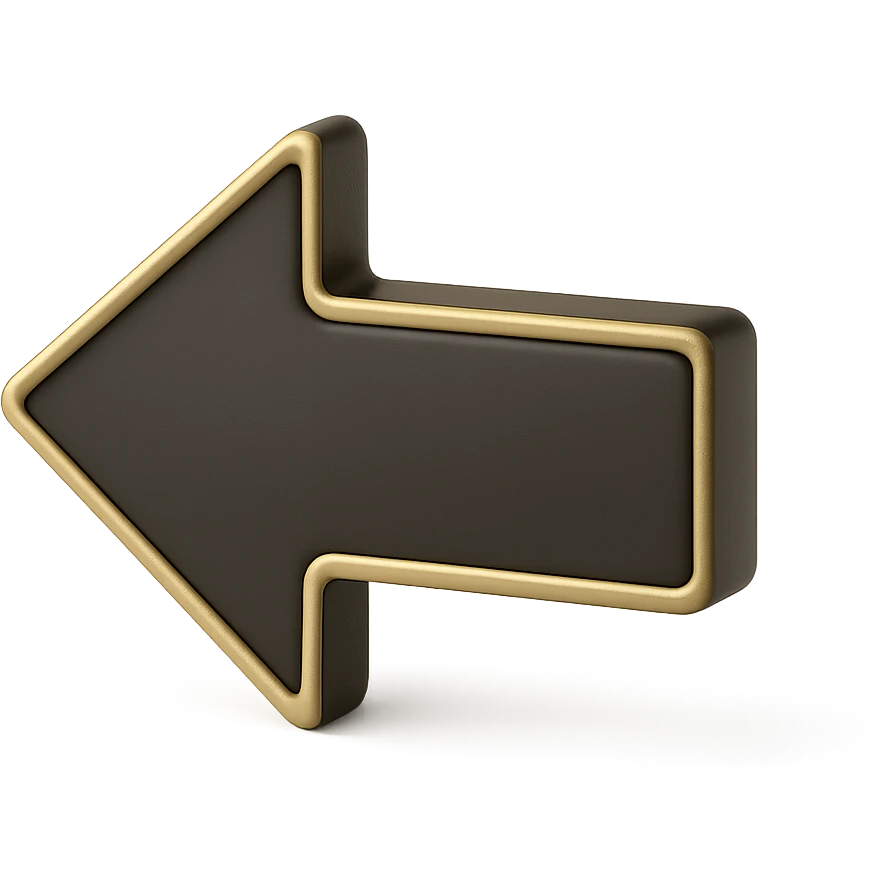 a left arrow in 3D black style emoji