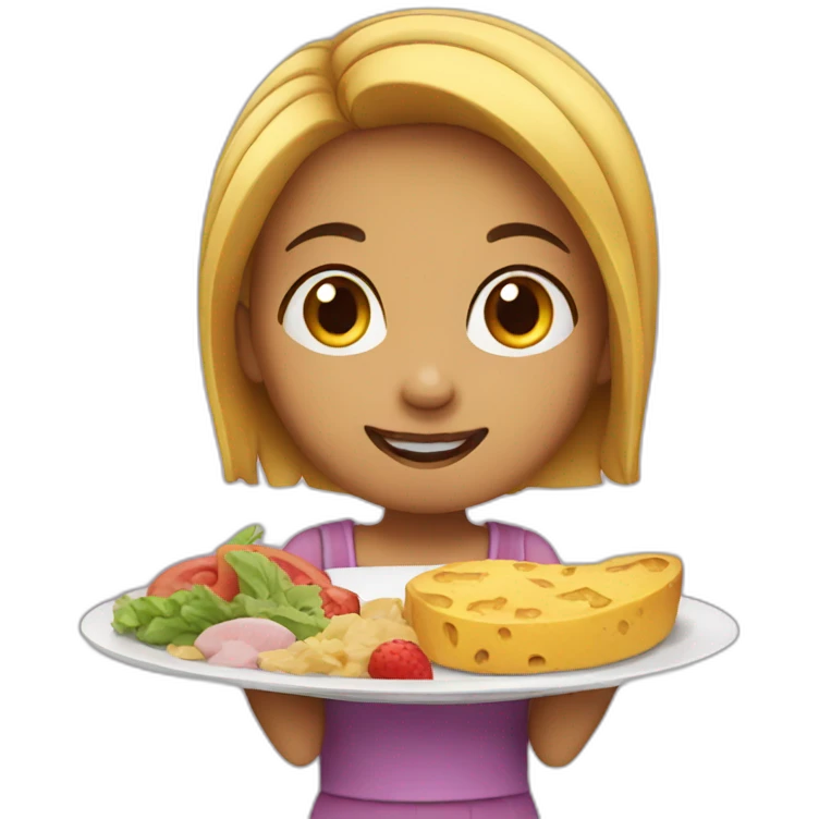 Girl who loves to eat emoji