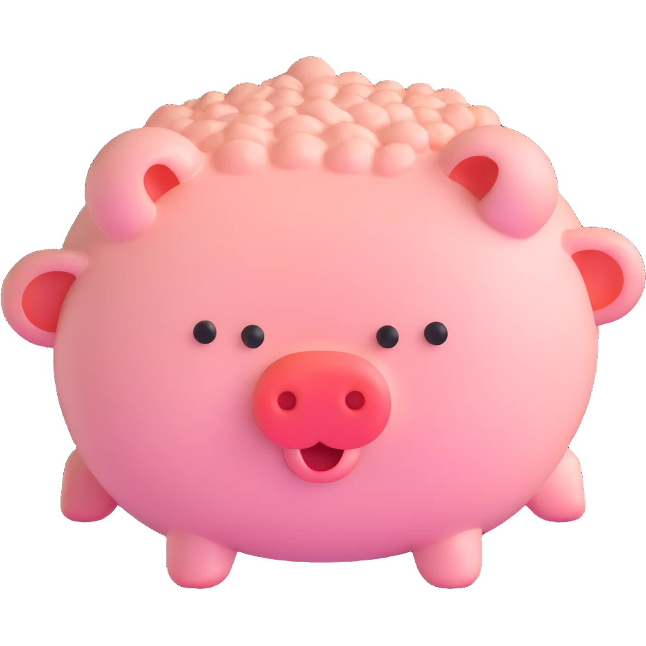 minced pork, clean, minimal, cute, well-lit, soft shadow, white background emoji