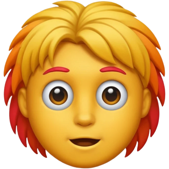 cabeza con pelo con diferentes colores emoji
