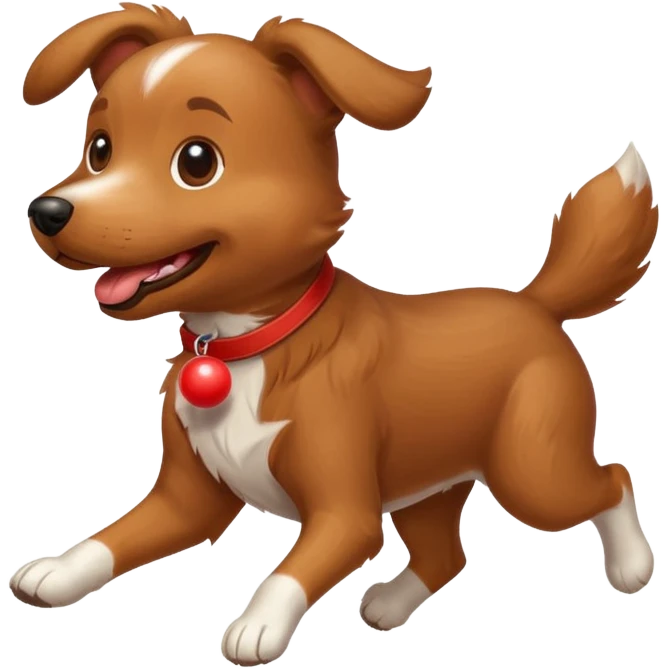 happy dog running after ball emoji