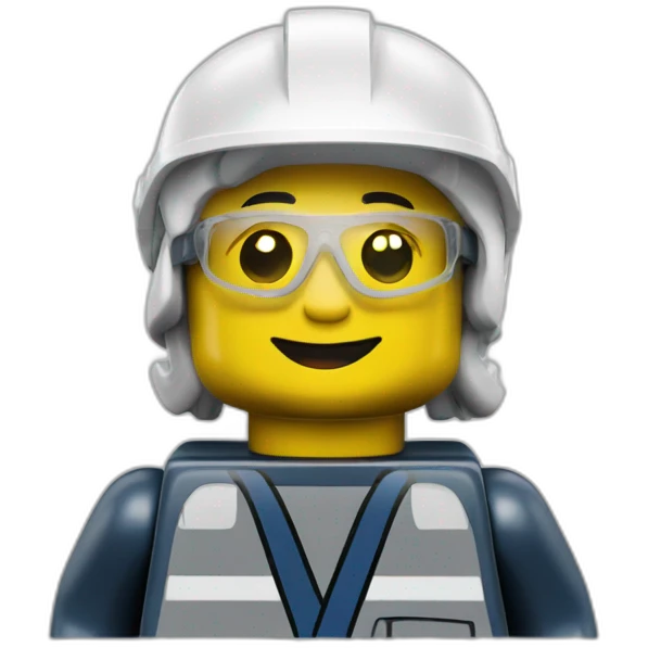 Lego worker saying hi emoji
