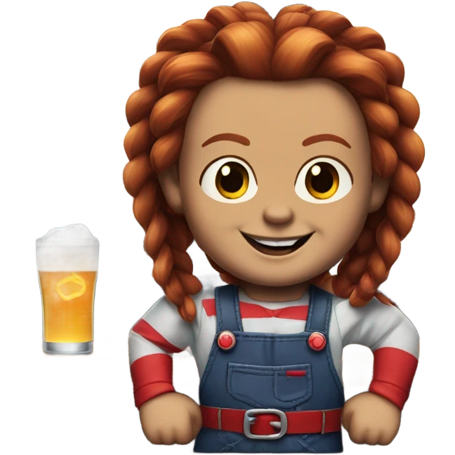 chucky with two long braids bartending emoji