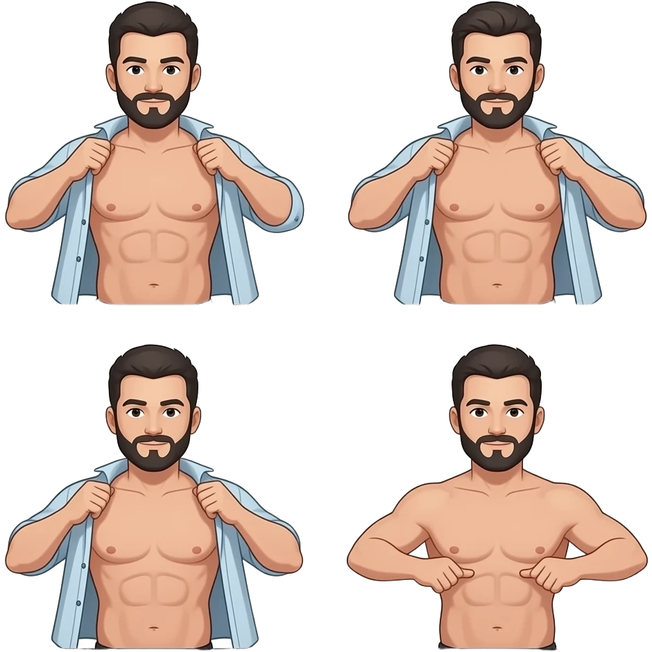 Comic strip of a naked, barefoot man 4 Comics In the first panel, he takes off his clothes. emoji