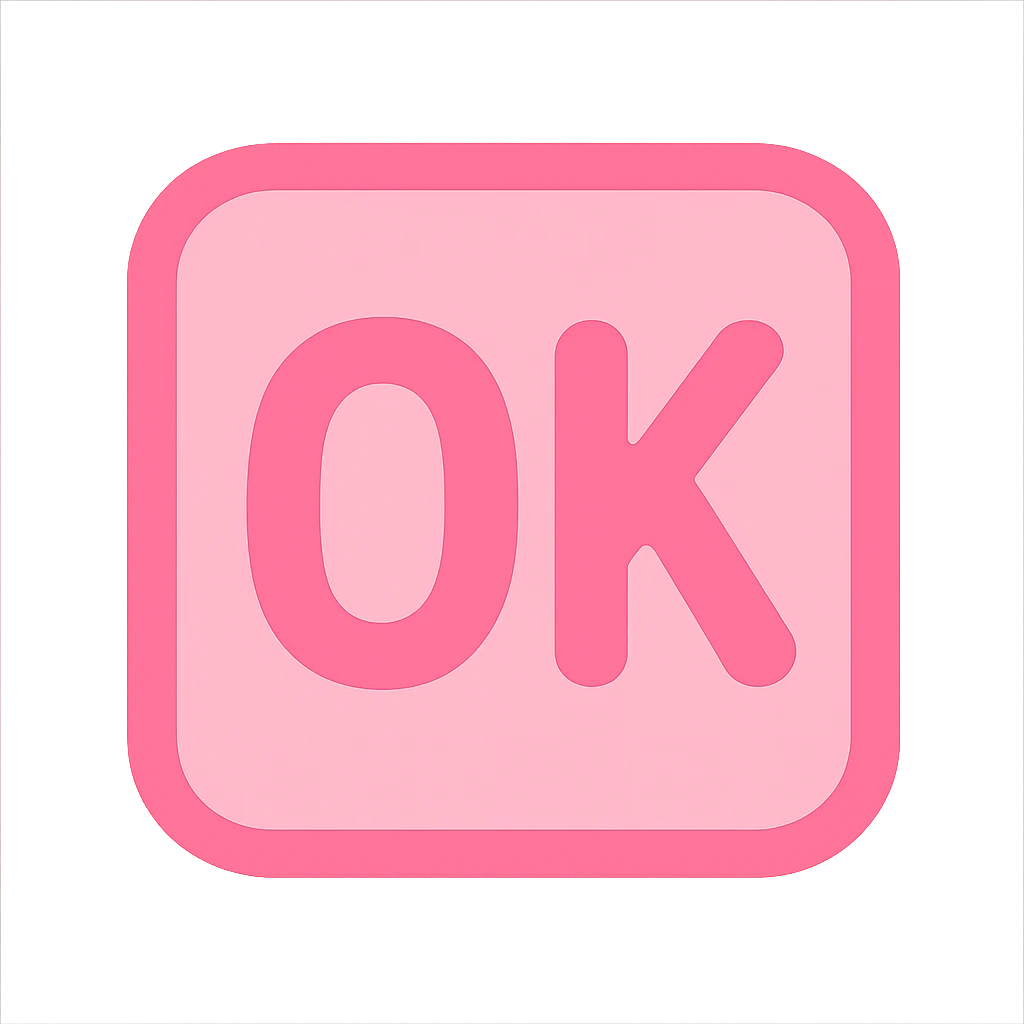 pink square with rounded 'OK' text emoji