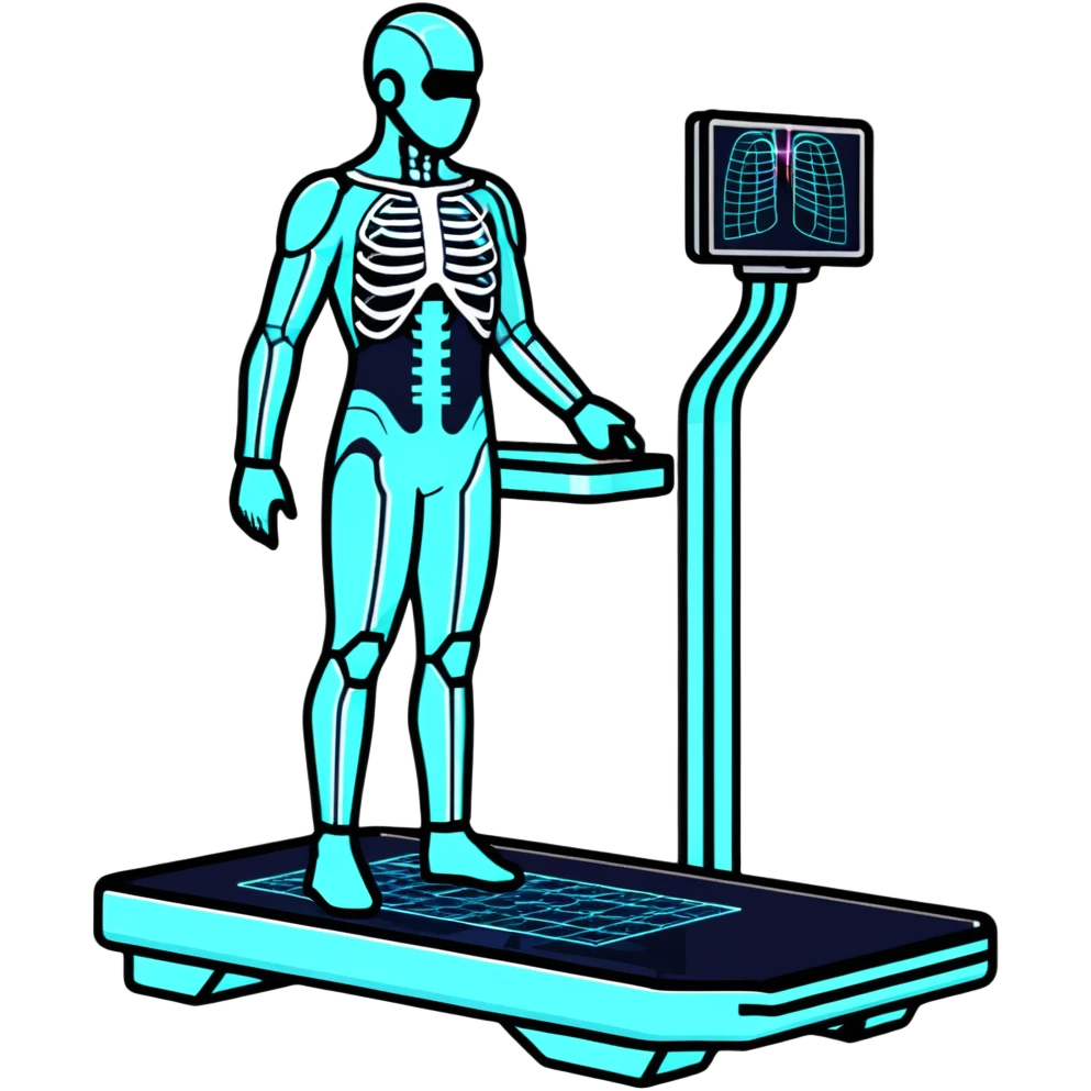 3D holographic full body scan with glowing grid lines, futuristic medical technology emoji