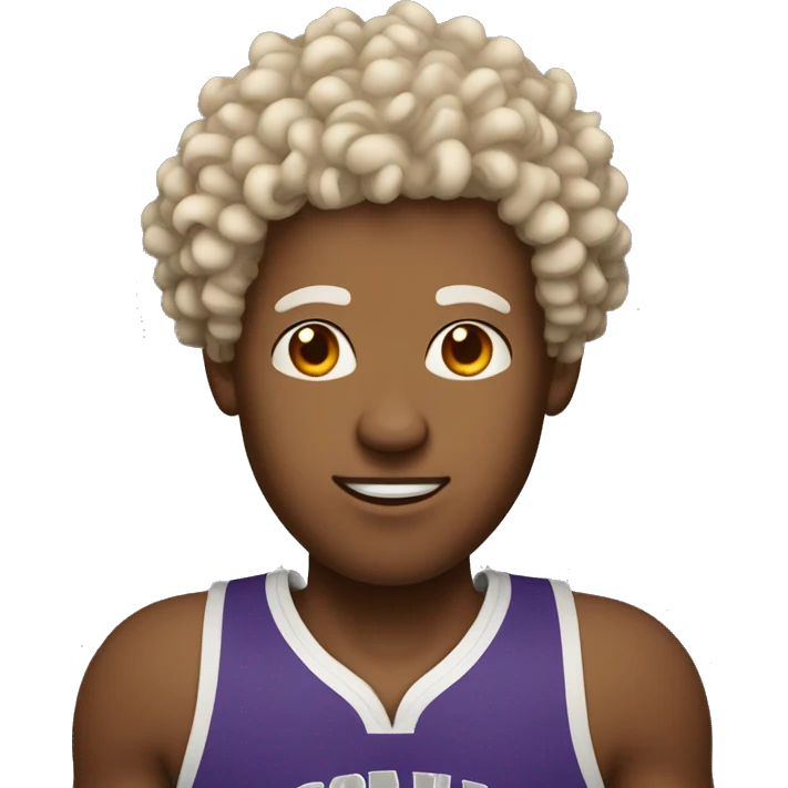 Curly head guy that’s light skin playing basketball  emoji