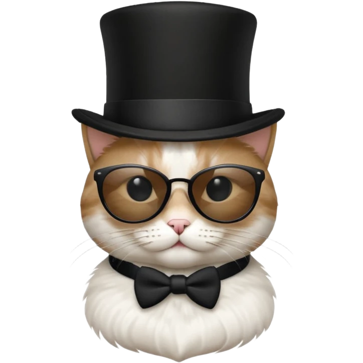 Cat with sunglasses and a top hat emoji