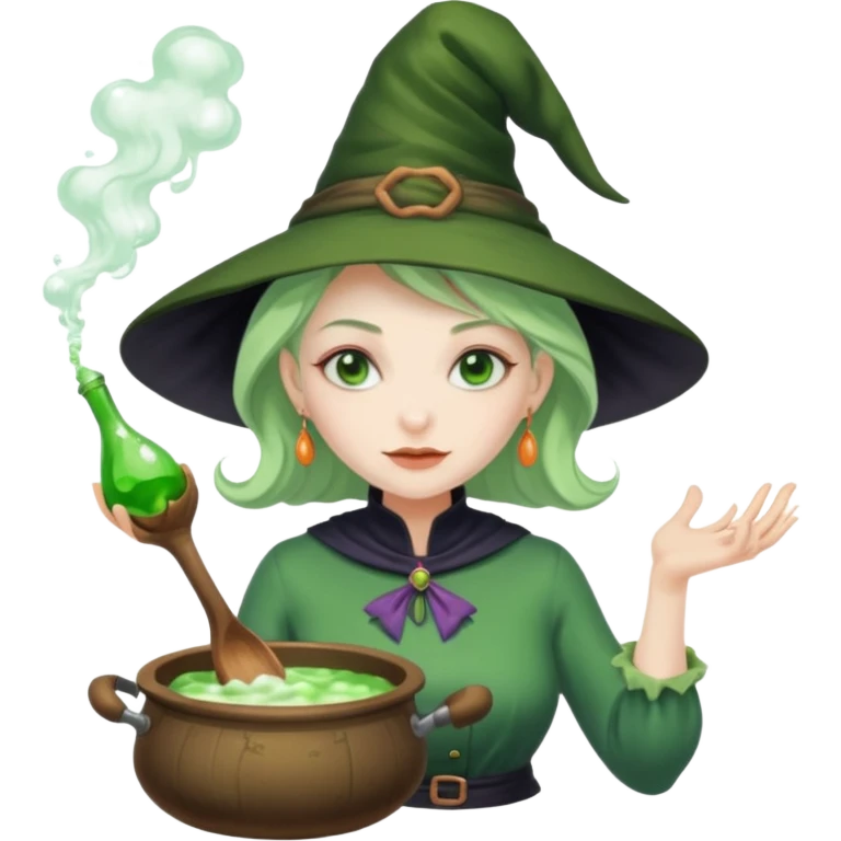 green witch cooking potion emoji