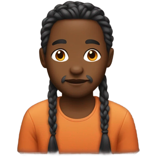 Black man with braids kissing a fox emoji