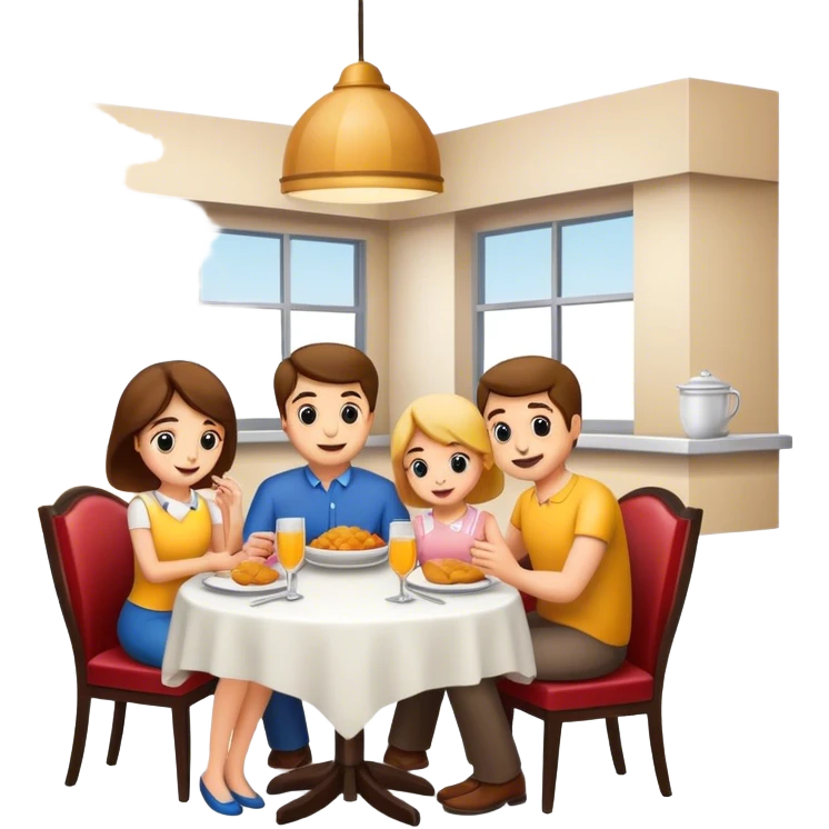 family in the restaurant  emoji