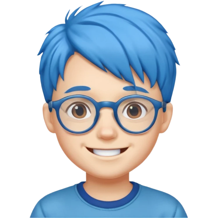 blue haired kid with glasses emoji