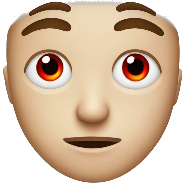 Someone with red eyes and tired eyes emoji