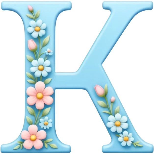 Light-blue flowery romantic alphabet letter emoji