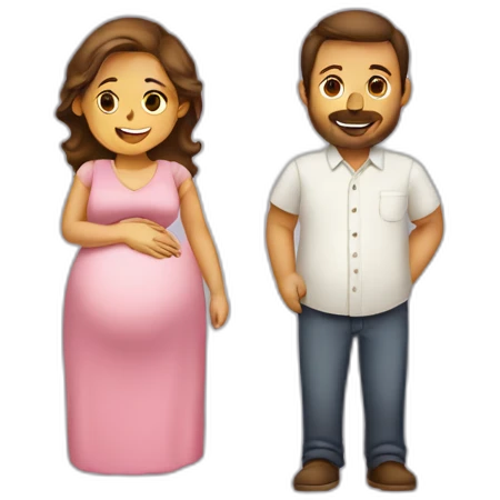 Pregnant wife and husband emoji