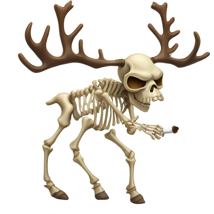 Dancing moose skeleton smoking  emoji