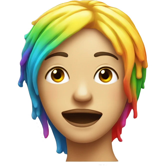 lemon on white background with red circle centered in middle and colorful hair on top emoji