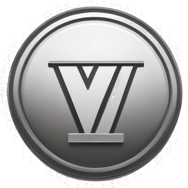 letter V, cryptocurrency, coin, black and white, logo emoji