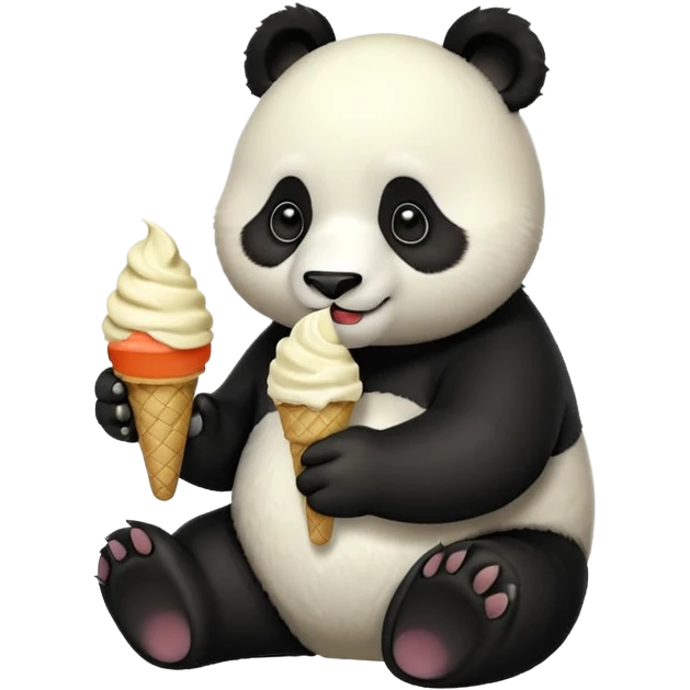 Panda eating ice cream emoji