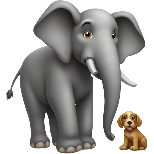 Elefante montando un perro emoji