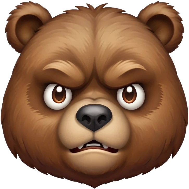 Grumpy bear with angry expression emoji