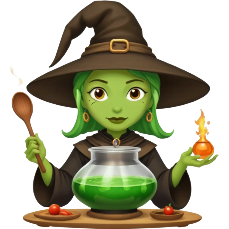green witch cooking potion emoji