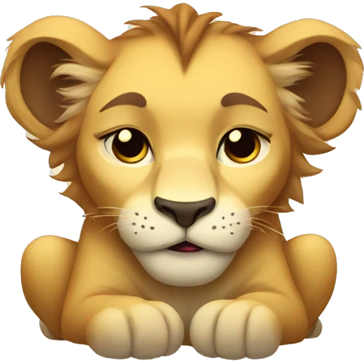 sleepy lion cub emoji