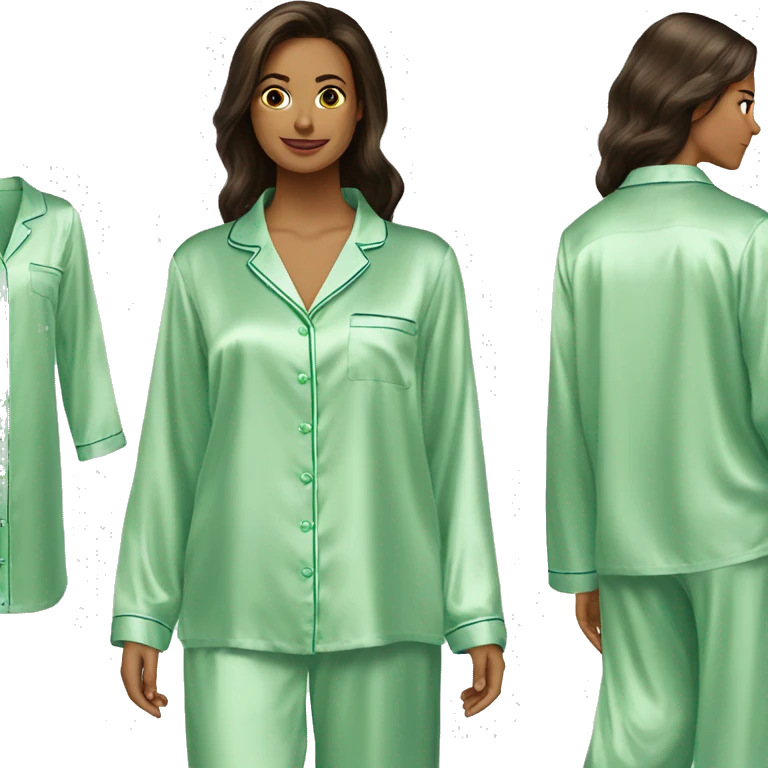 Light green silk pyjamas set emoji